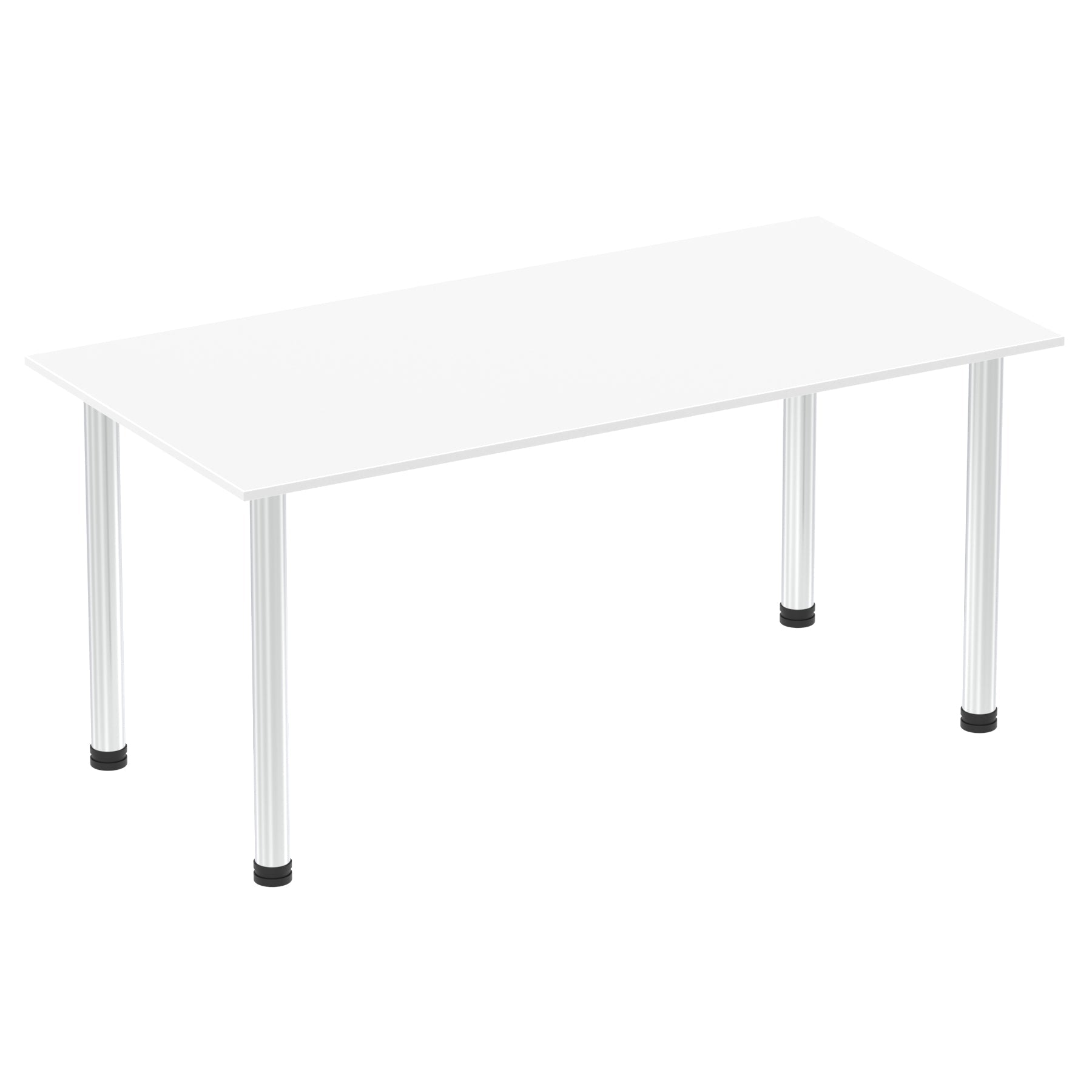 Impulse 1600mm Straight Post Leg Table - Rectangular MFC Desk, Self-Assembly, 5-Year Guarantee, Multiple Frame Colors