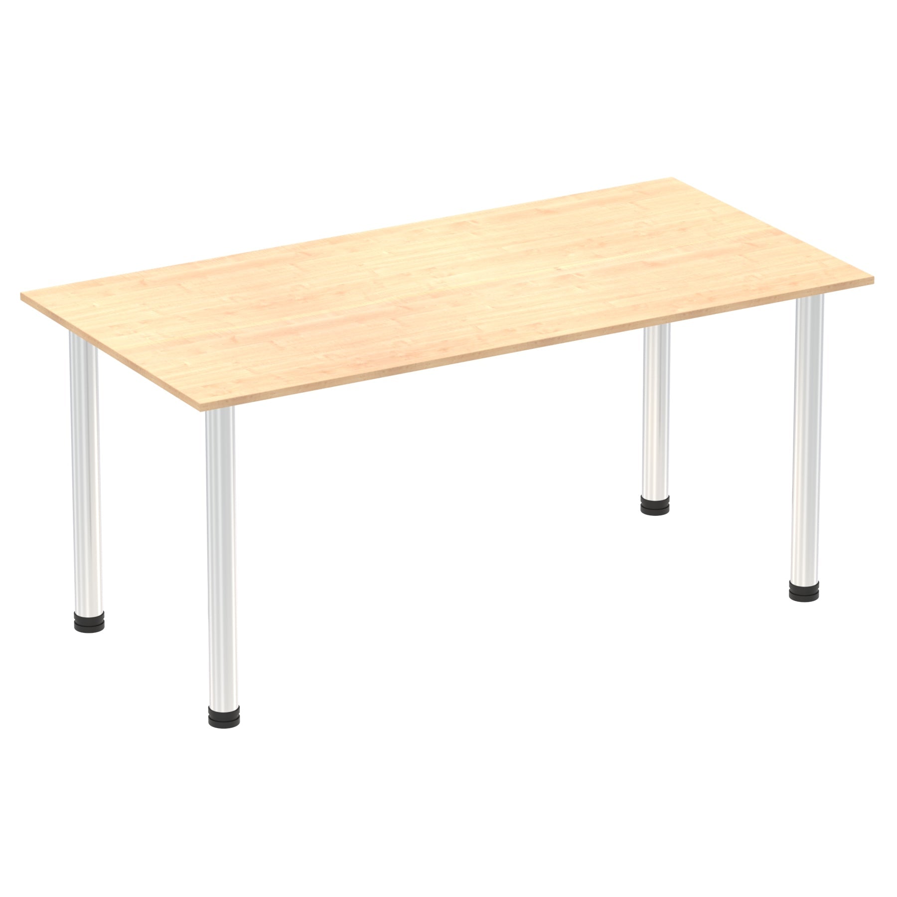 Impulse 1600mm Straight Post Leg Table - Rectangular MFC Desk, Self-Assembly, 5-Year Guarantee, Multiple Frame Colors