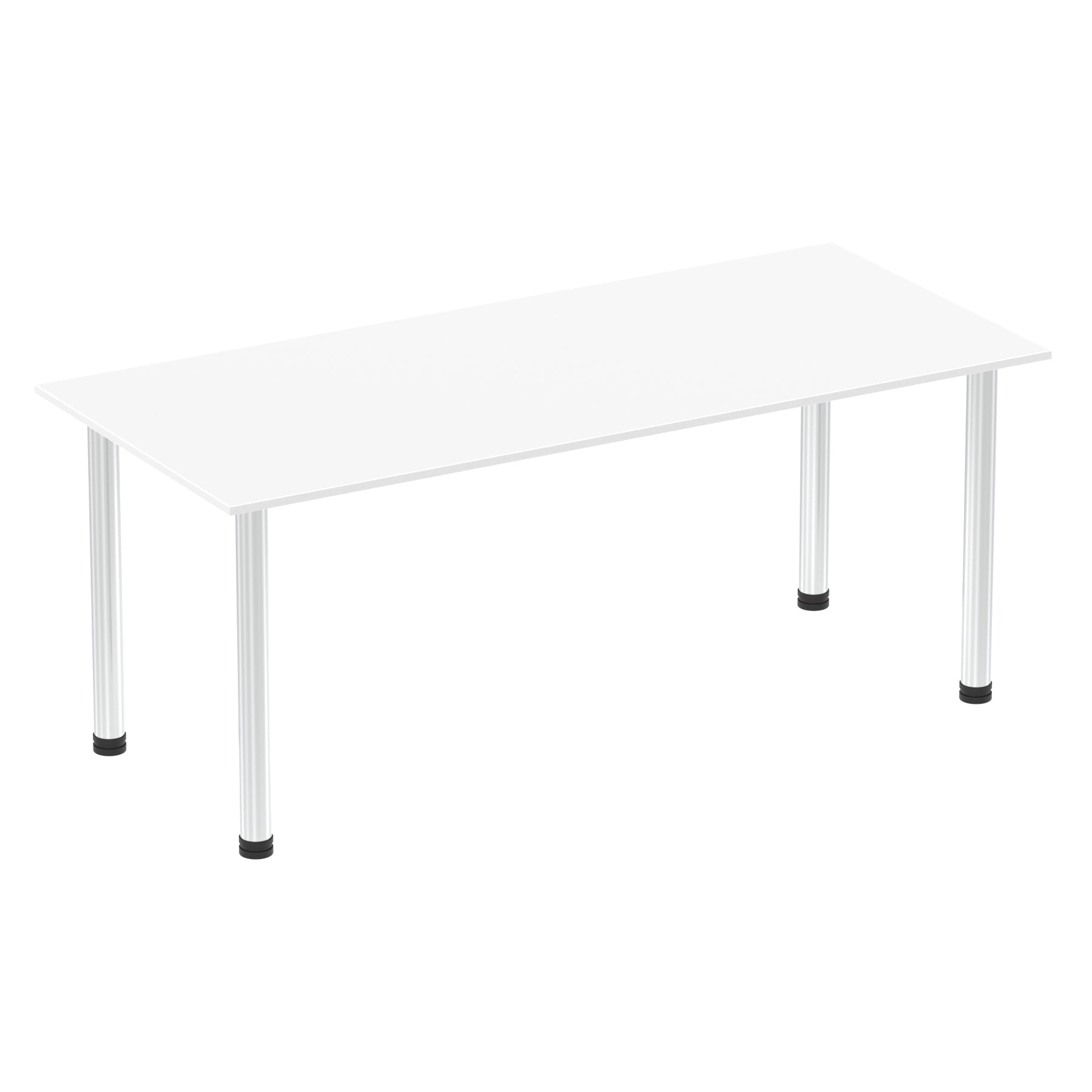 Impulse 1800mm Straight Post Leg Table - Rectangular MFC Desk, 5-Year Guarantee, Self-Assembly, Multiple Frame Colors