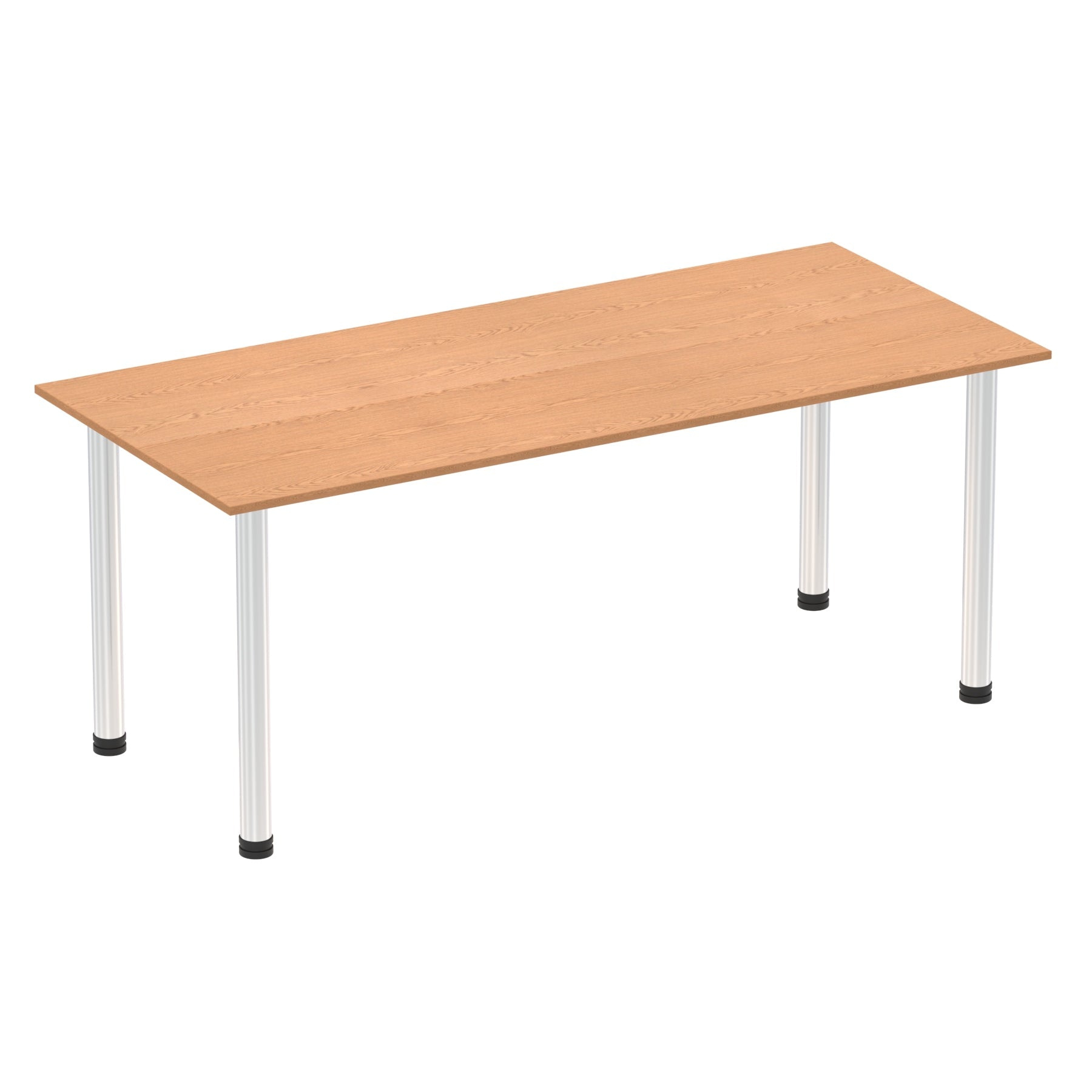 Impulse 1800mm Straight Post Leg Table - Rectangular MFC Desk, 5-Year Guarantee, Self-Assembly, Multiple Frame Colors