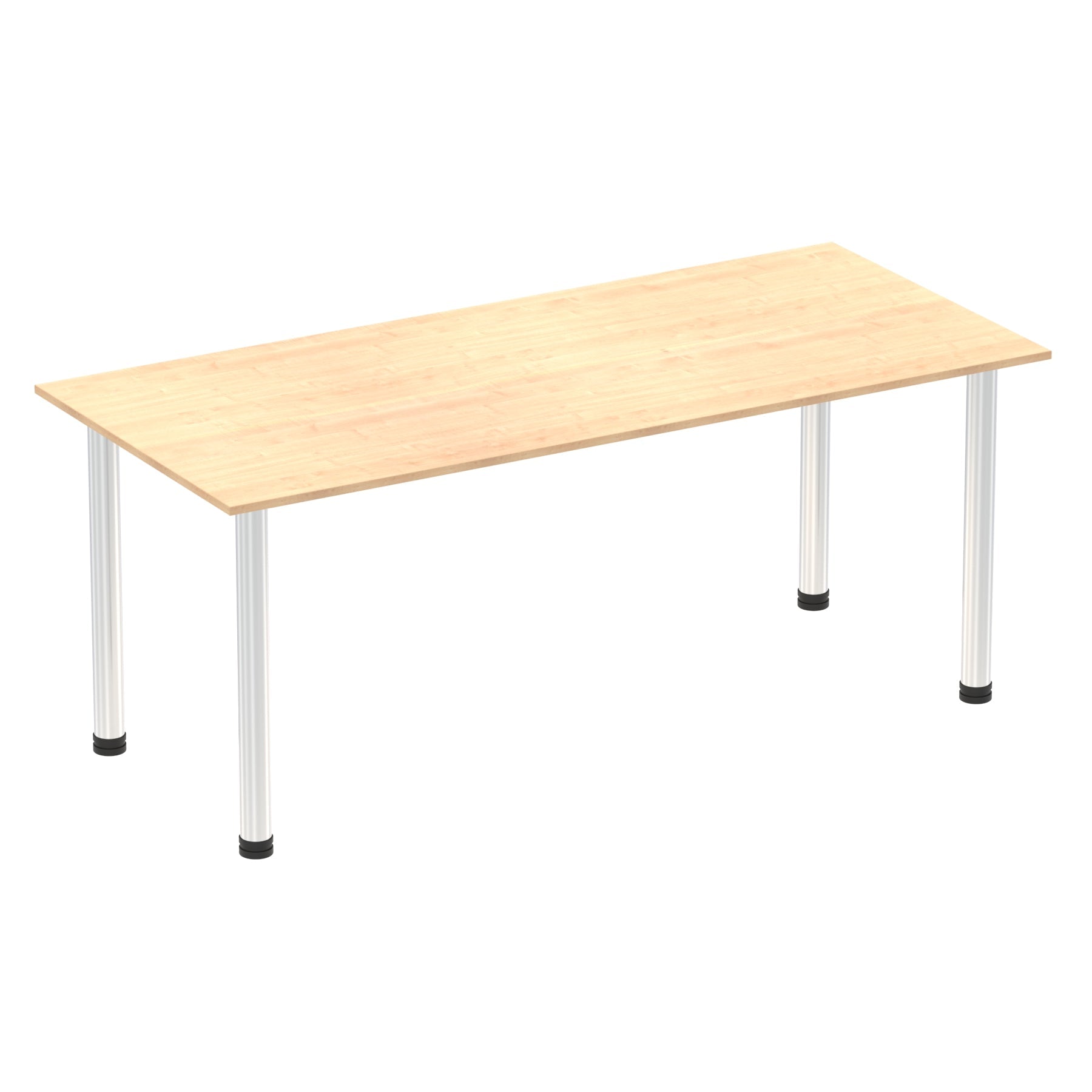 Impulse 1800mm Straight Post Leg Table - Rectangular MFC Desk, 5-Year Guarantee, Self-Assembly, Multiple Frame Colors