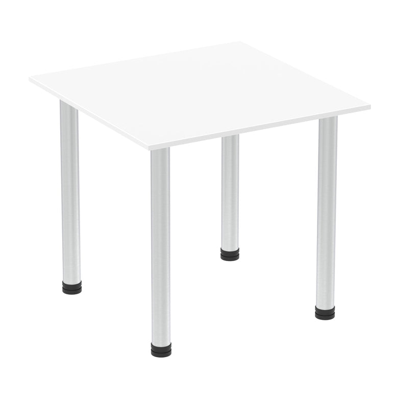 Impulse Square Table 800x800mm with Post Leg - MFC Material, Self-Assembly, 5-Year Guarantee, Multiple Frame Colors