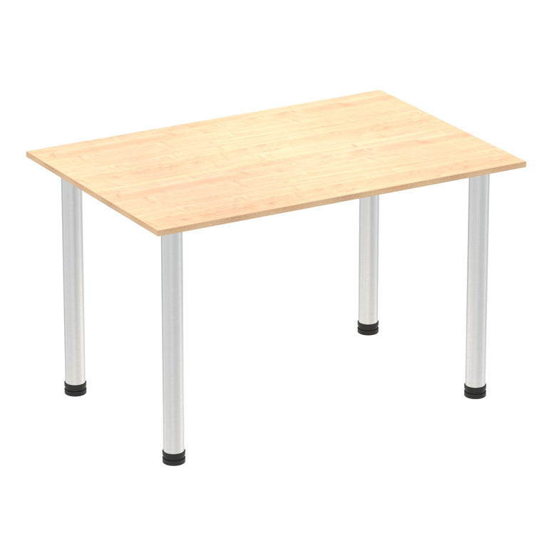 Impulse 1200mm Straight Post Leg Table - Rectangular MFC Desk, Self-Assembly, 5-Year Guarantee, Multiple Frame Colors, 1200x800x740mm