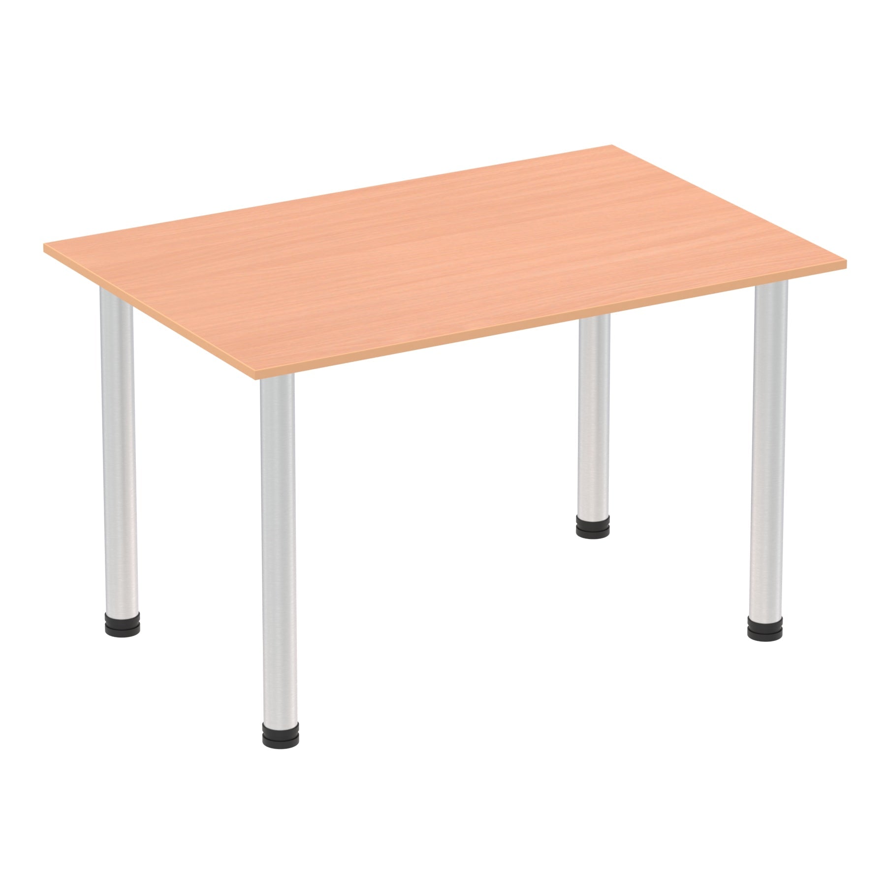 Impulse 1400mm Straight Post Leg Table - Rectangular MFC Desk, Self-Assembly, 5-Year Guarantee, Multiple Frame Colors