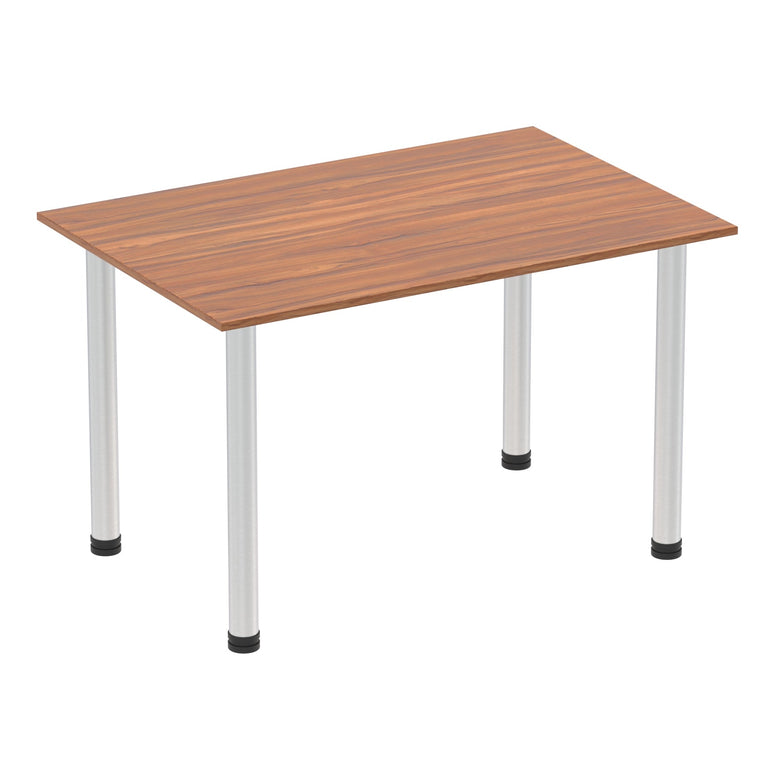 Impulse 1400mm Straight Post Leg Table - Rectangular MFC Desk, Self-Assembly, 5-Year Guarantee, Multiple Frame Colors