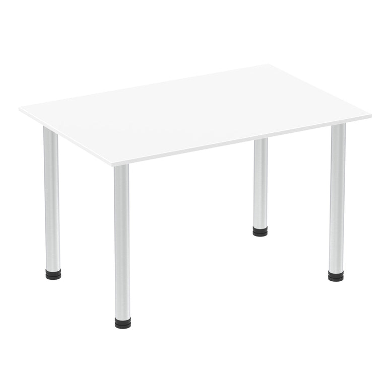 Impulse 1400mm Straight Post Leg Table - Rectangular MFC Desk, Self-Assembly, 5-Year Guarantee, Multiple Frame Colors