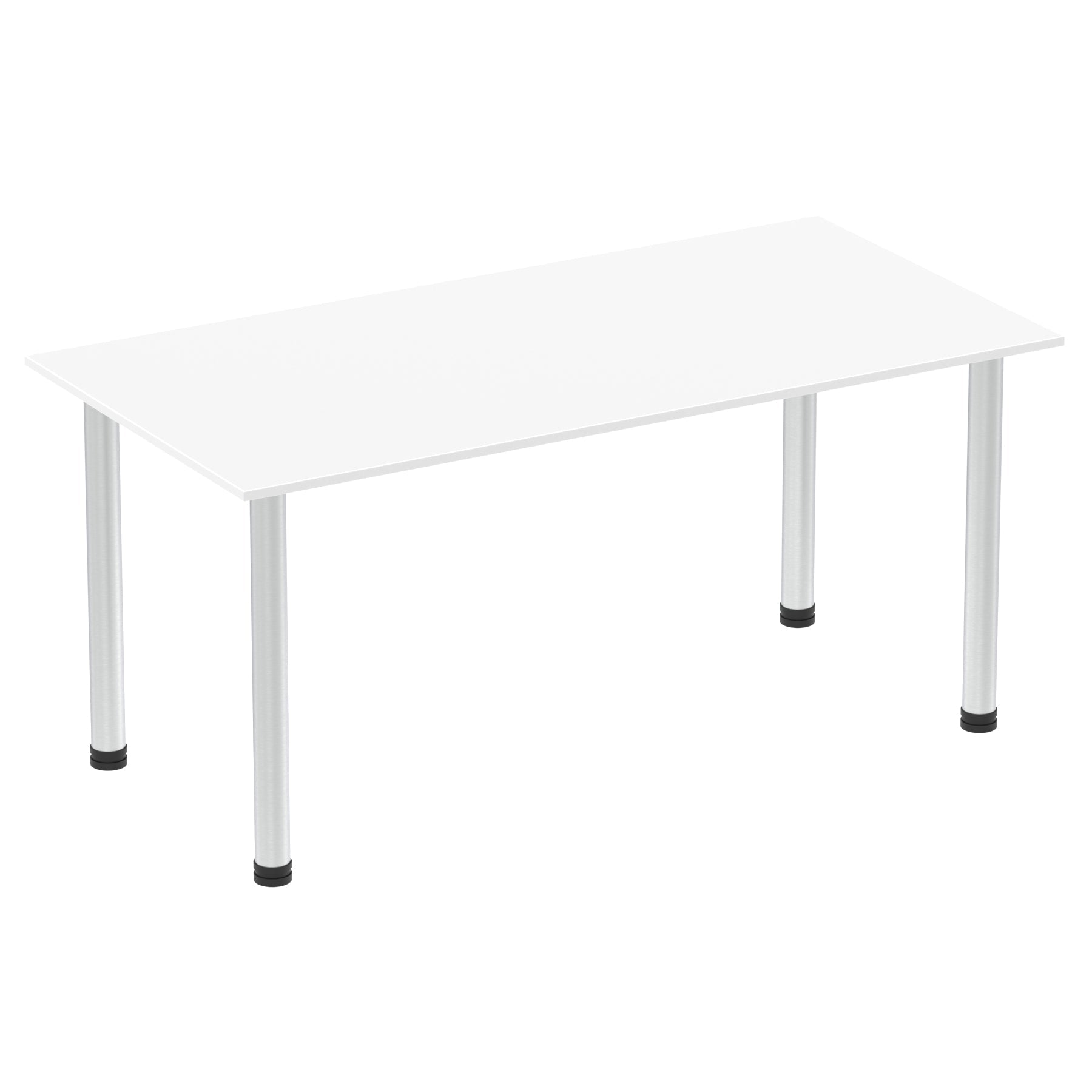 Impulse 1600mm Straight Post Leg Table - Rectangular MFC Desk, Self-Assembly, 5-Year Guarantee, Multiple Frame Colors
