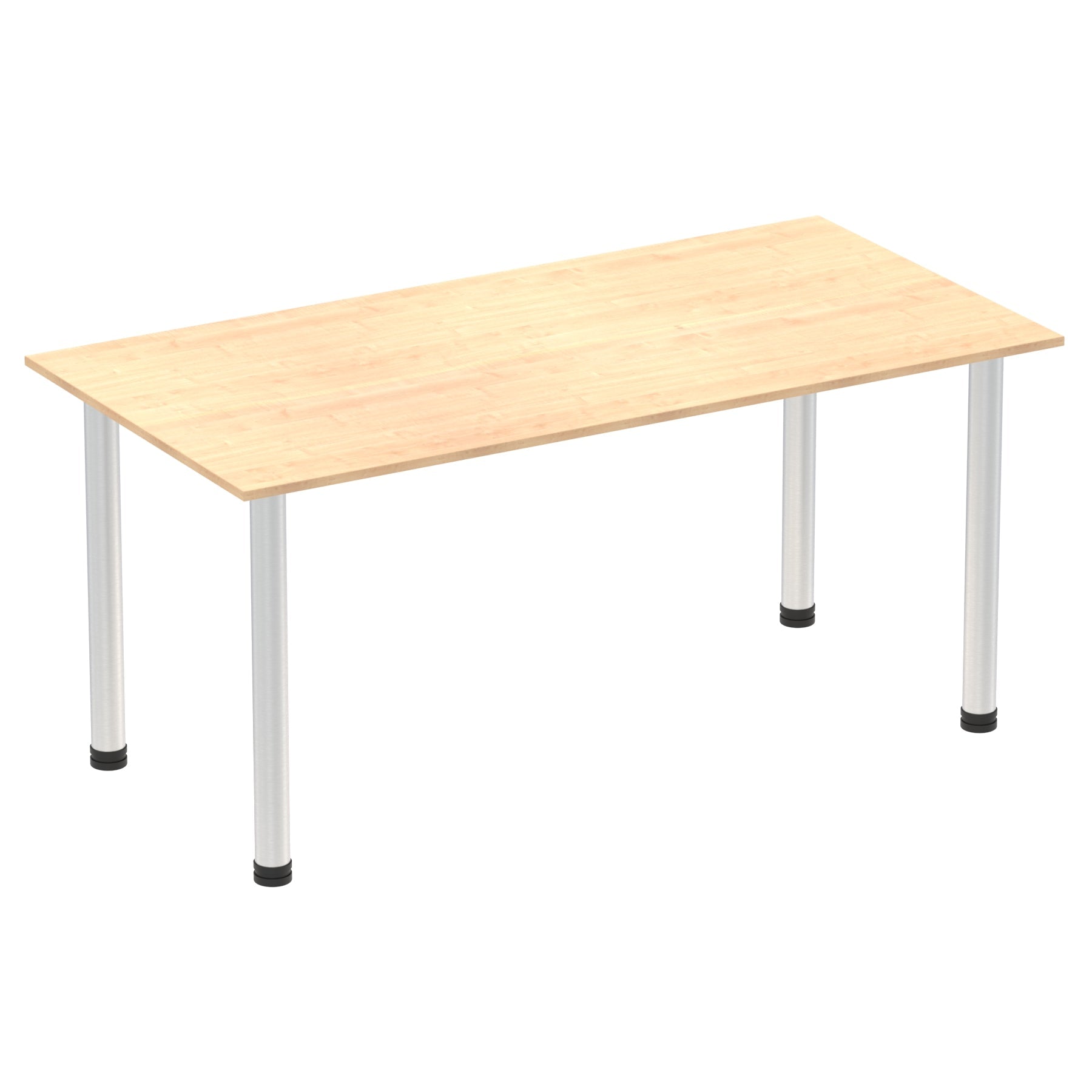 Impulse 1600mm Straight Post Leg Table - Rectangular MFC Desk, Self-Assembly, 5-Year Guarantee, Multiple Frame Colors