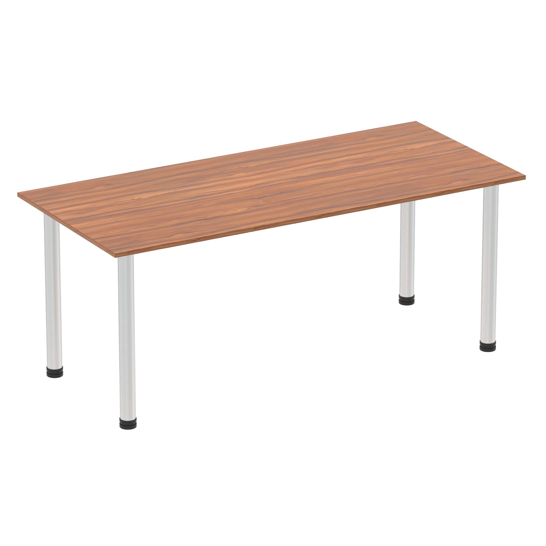 Impulse 1800mm Straight Post Leg Table - Rectangular MFC Desk, 5-Year Guarantee, Self-Assembly, Multiple Frame Colors