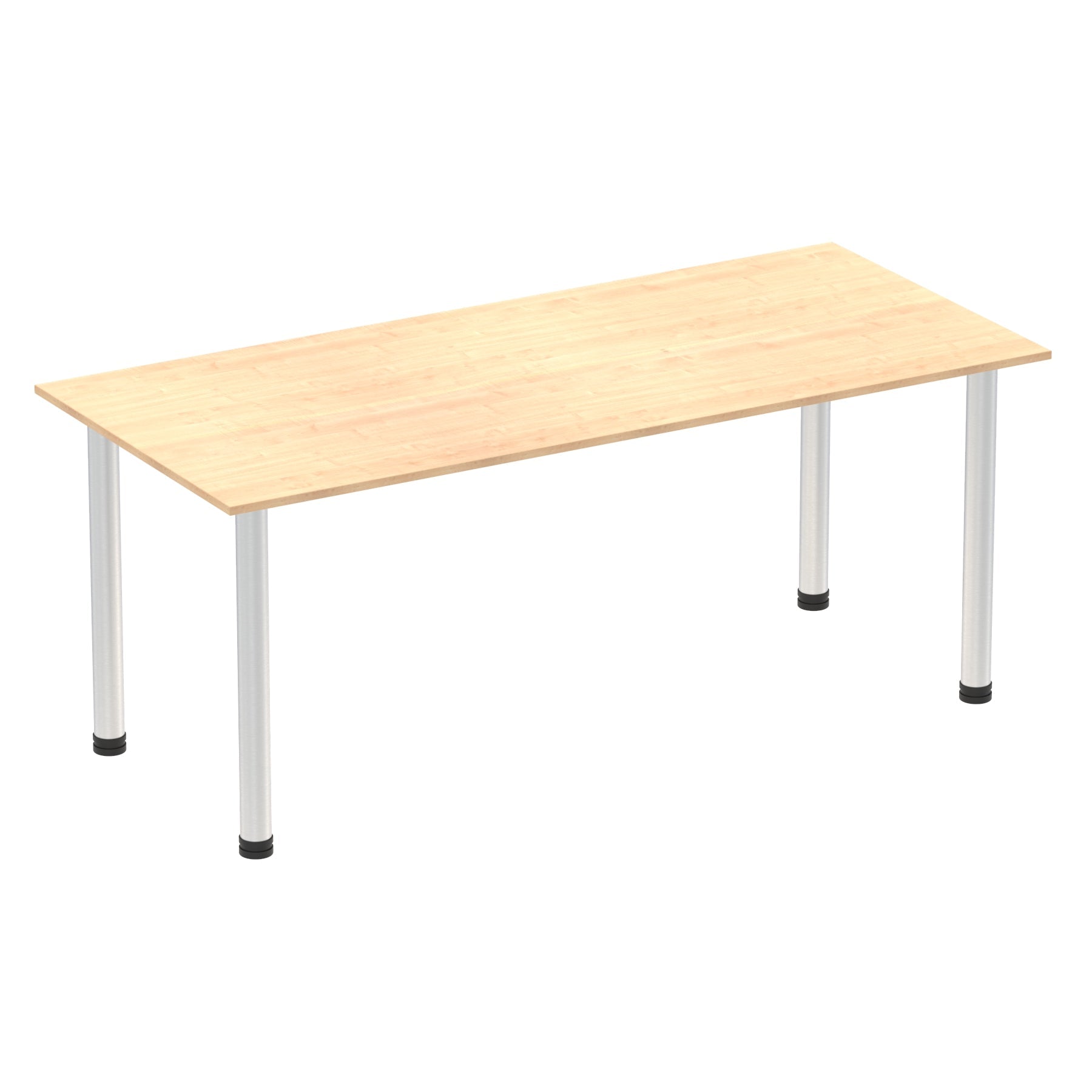 Impulse 1800mm Straight Post Leg Table - Rectangular MFC Desk, 5-Year Guarantee, Self-Assembly, Multiple Frame Colors