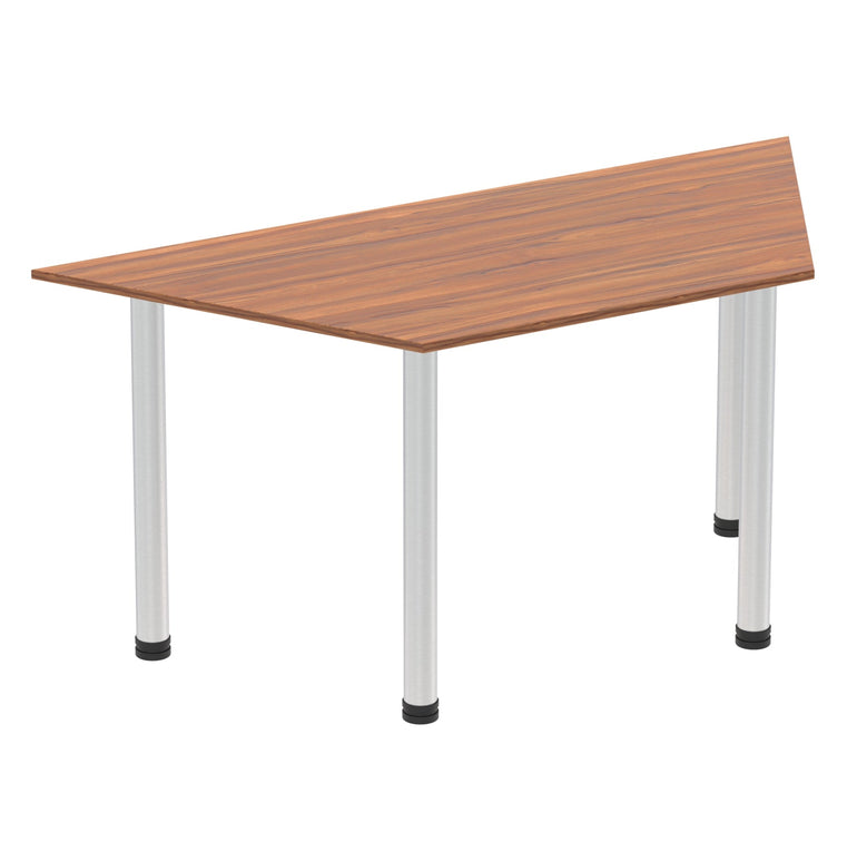 Impulse Trapezium Table 1600x800mm with Post Leg - MFC Material, Self-Assembly, 5-Year Guarantee, Multiple Frame Colors