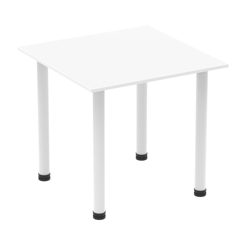 Impulse Square Table 800x800mm with Post Leg - MFC Material, Self-Assembly, 5-Year Guarantee, Multiple Frame Colors