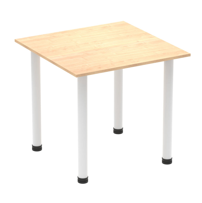 Impulse Square Table 800x800mm with Post Leg - MFC Material, Self-Assembly, 5-Year Guarantee, Multiple Frame Colors