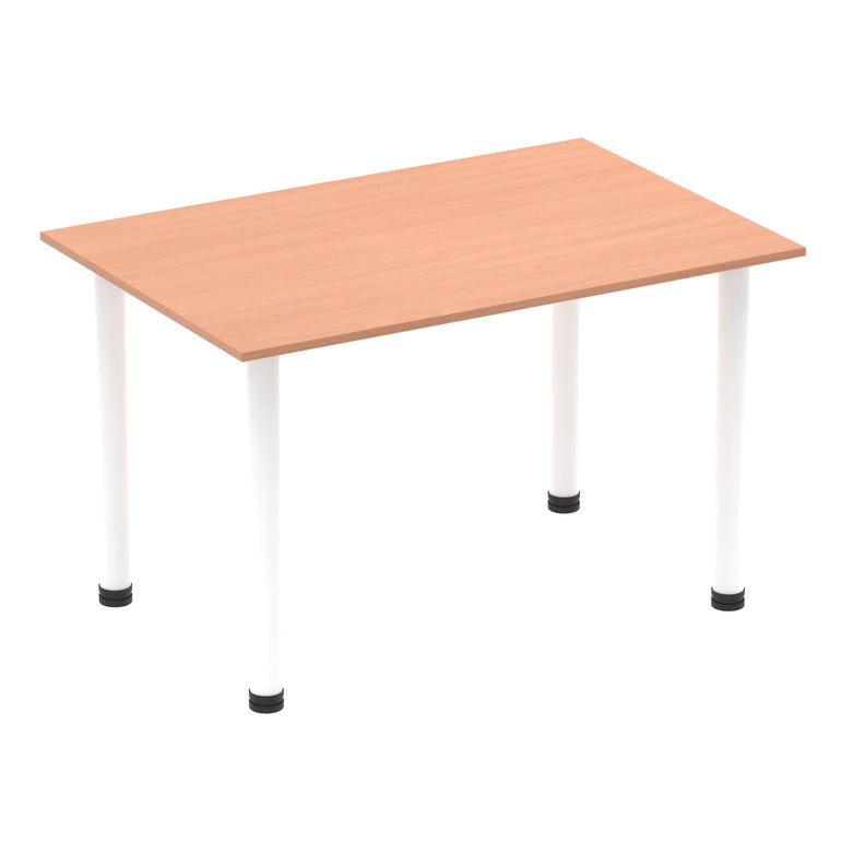 Impulse 1400mm Straight Post Leg Table - Rectangular MFC Desk, Self-Assembly, 5-Year Guarantee, Multiple Frame Colors