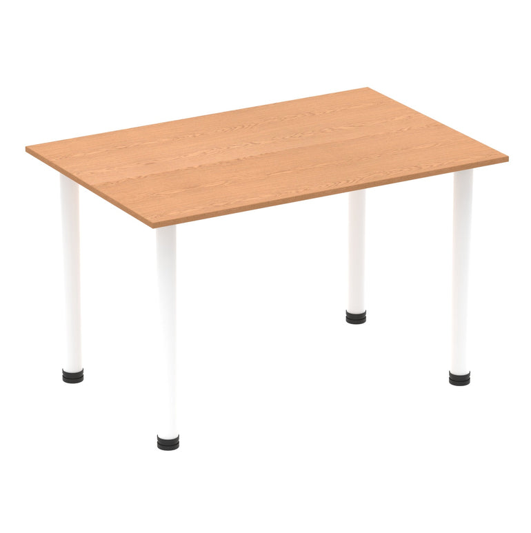 Impulse 1400mm Straight Post Leg Table - Rectangular MFC Desk, Self-Assembly, 5-Year Guarantee, Multiple Frame Colors