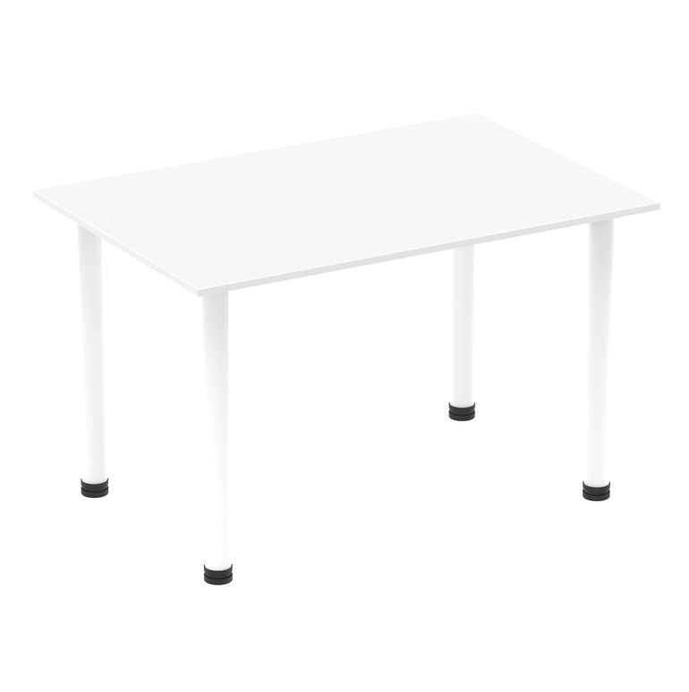 Impulse 1400mm Straight Post Leg Table - Rectangular MFC Desk, Self-Assembly, 5-Year Guarantee, Multiple Frame Colors