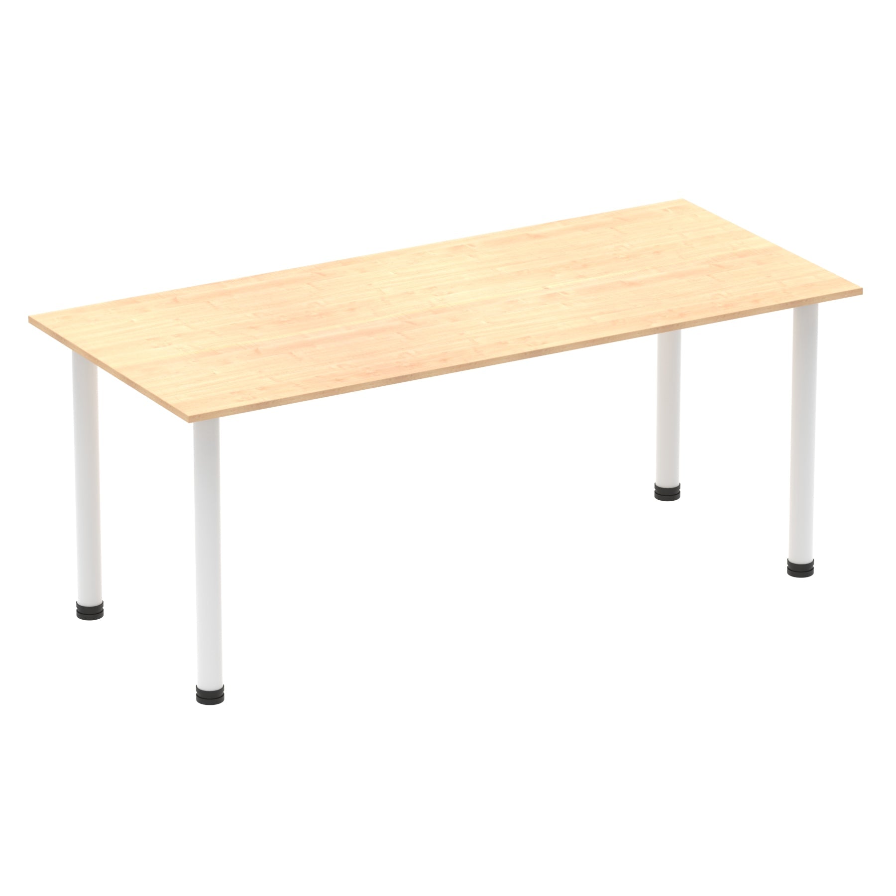 Impulse 1800mm Straight Post Leg Table - Rectangular MFC Desk, 5-Year Guarantee, Self-Assembly, Multiple Frame Colors