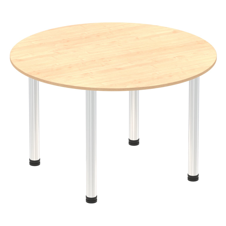 Impulse Round Table with Post Leg - 1000x1000 or 1200x1200 MFC Top, 5-Year Guarantee, Self-Assembly, Multiple Frame Colors