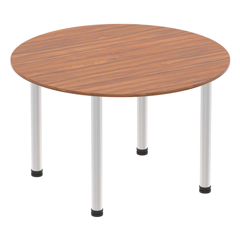 Impulse Round Table with Post Leg - 1000x1000 or 1200x1200 MFC Top, 5-Year Guarantee, Self-Assembly, Multiple Frame Colors