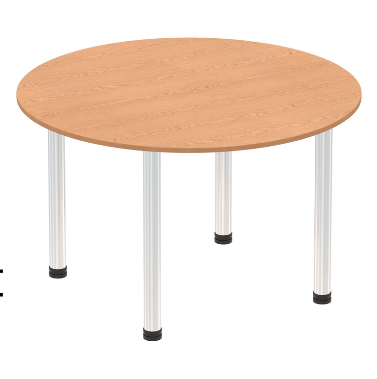 Impulse Round Table with Post Leg - 1000x1000 or 1200x1200 MFC Top, 5-Year Guarantee, Self-Assembly, Multiple Frame Colors