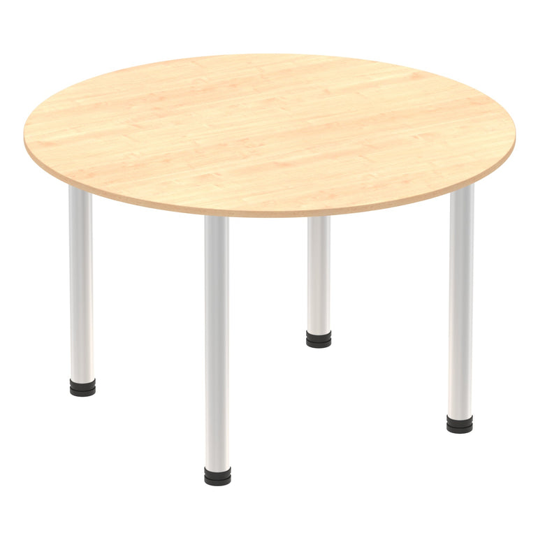 Impulse Round Table with Post Leg - 1000x1000 or 1200x1200 MFC Top, 5-Year Guarantee, Self-Assembly, Multiple Frame Colors