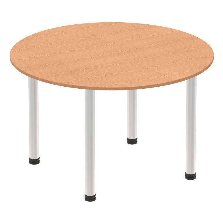 Impulse Round Table with Post Leg - 1000x1000 or 1200x1200 MFC Top, 5-Year Guarantee, Self-Assembly, Multiple Frame Colors