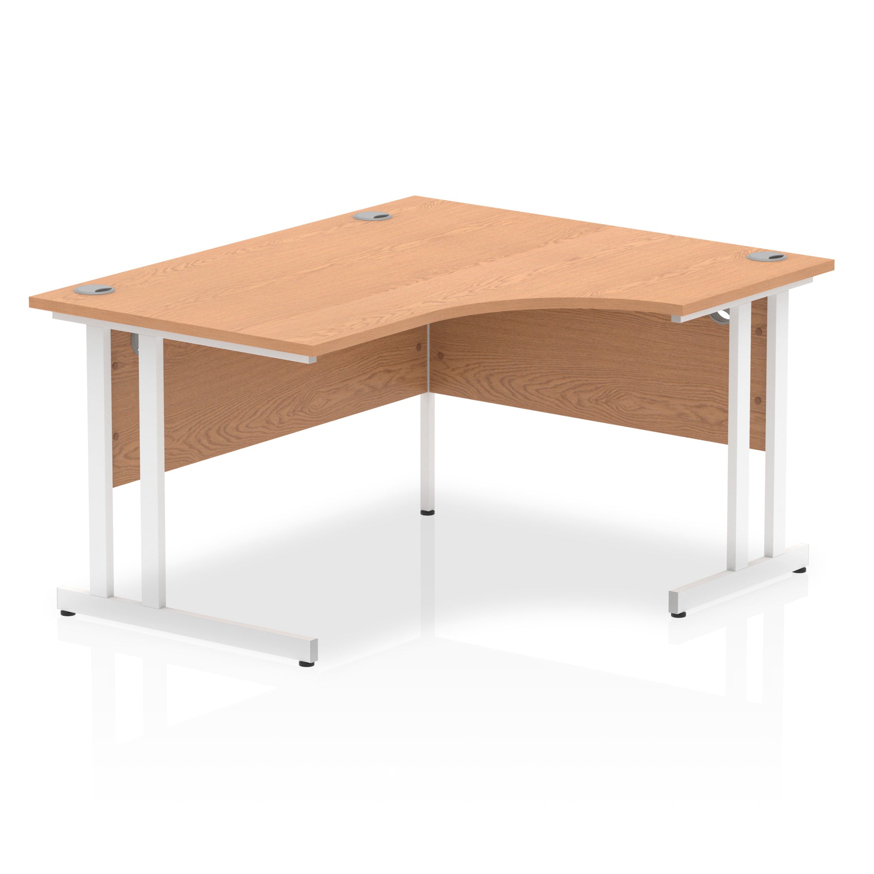 Impulse 1400mm Right Crescent Desk Cantilever Leg - MFC Material, 1400x1200 Top, Silver/White/Black Frame, 5-Year Guarantee, Self-Assembly