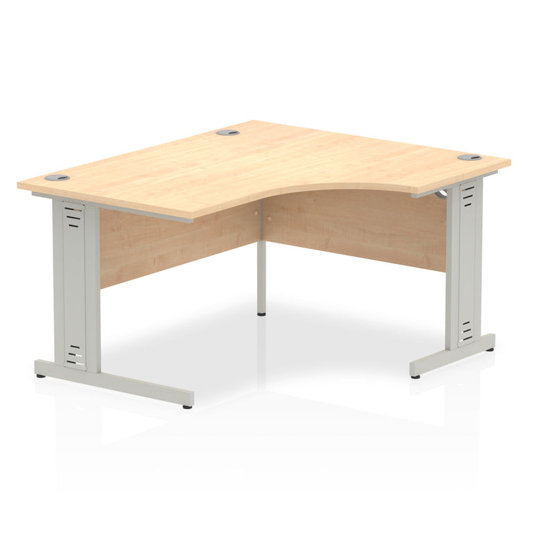 Sturdy 1400mm Freestanding Corner Desk with Cable Management and Heat Resistant Melamine Finish - Dynasty
