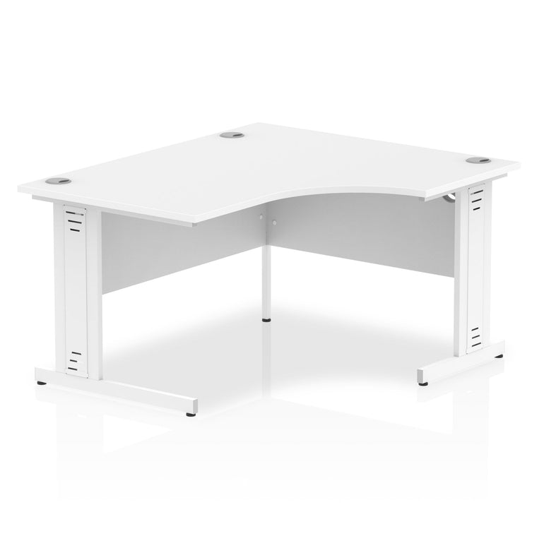 Sturdy 1400mm Freestanding Corner Desk with Cable Management and Heat Resistant Melamine Finish - Dynasty