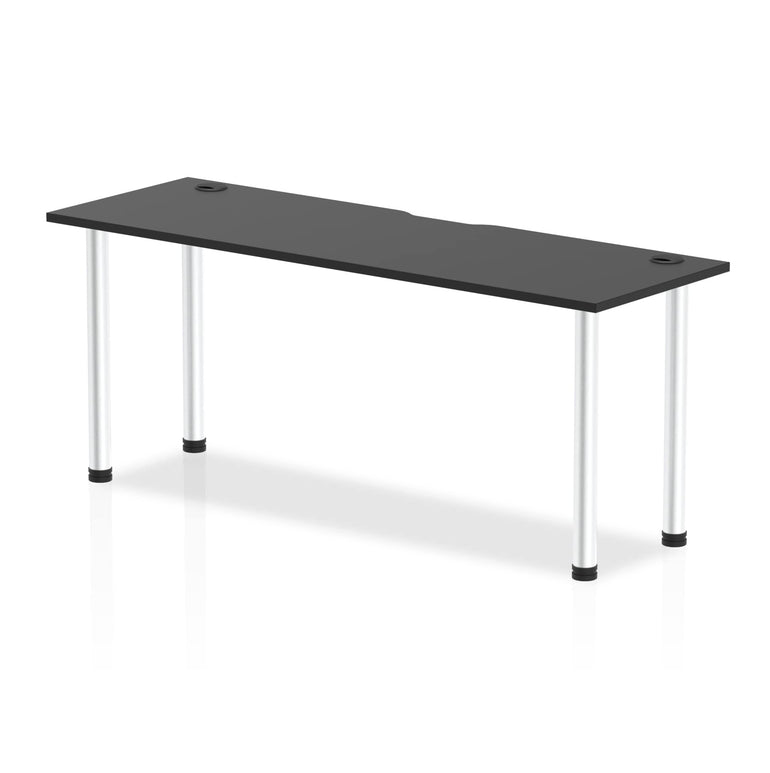 Impulse Black Series Slimline Straight Table - MFC Rectangular Desk, 5-Year Guarantee, Self-Assembly, Multiple Sizes & Frame Colors