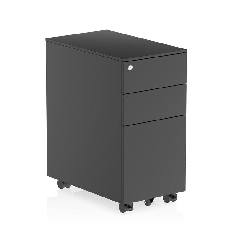 Steel Storage Mobile Pedestal - 3 Lockable Drawers, 390/300mm W, 505/520mm D, 600/595mm H, 20/17kg - 5 Year Guarantee