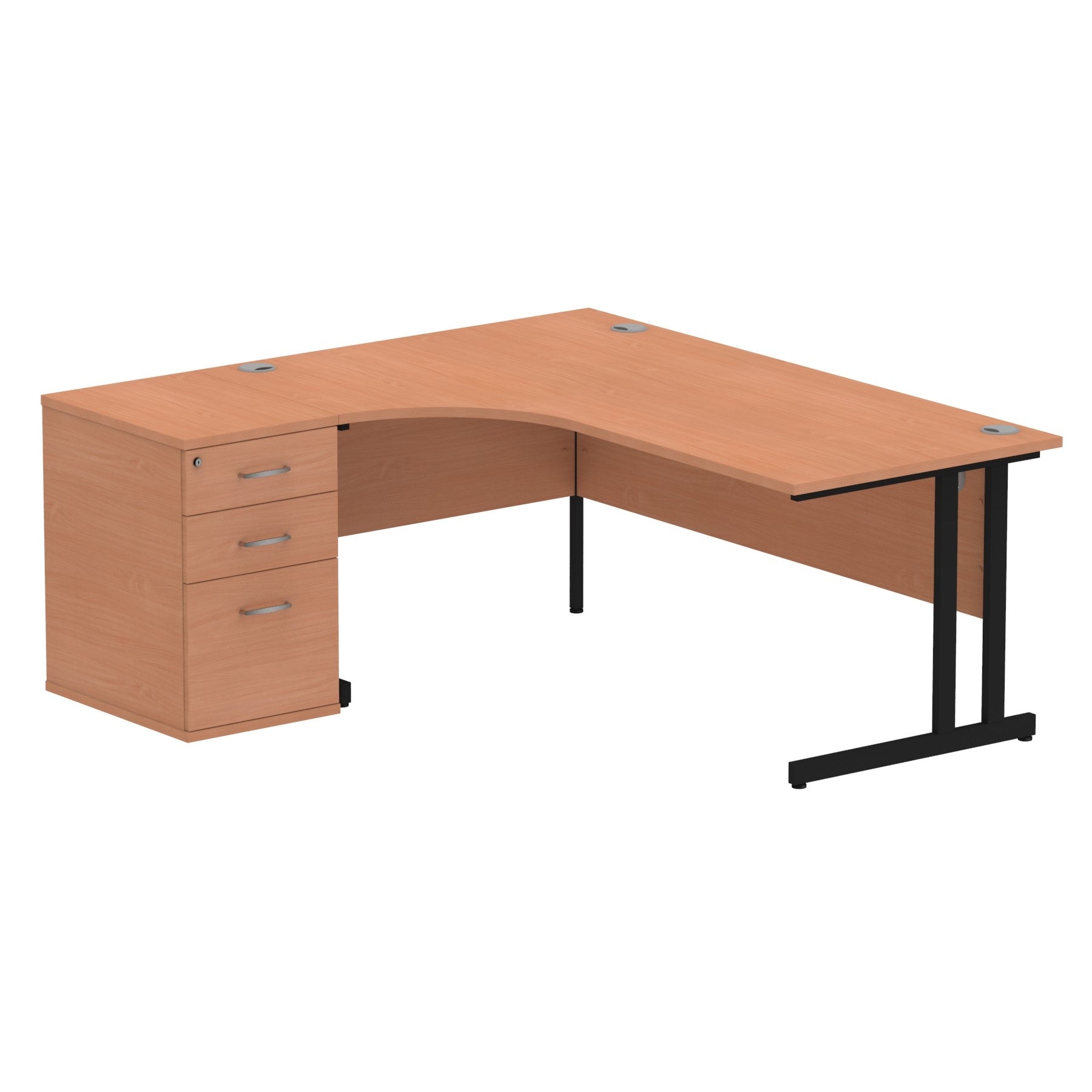 Sturdy & Weather Resistant 1800mm Workstation Desk with Pedestal | Dynasty Freestanding Cantilever Desk