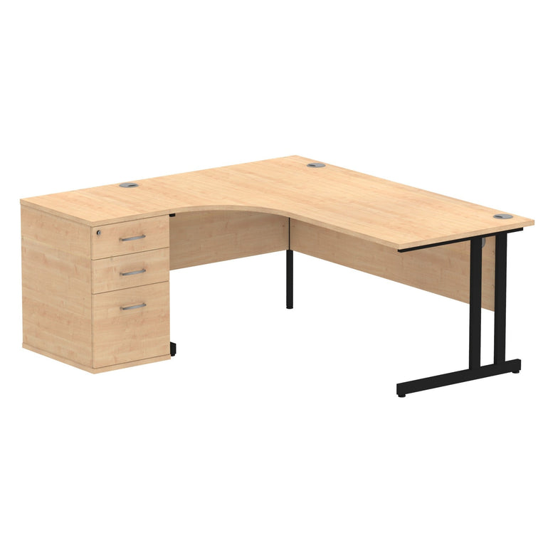 Sturdy & Weather Resistant 1800mm Workstation Desk with Pedestal | Dynasty Freestanding Cantilever Desk