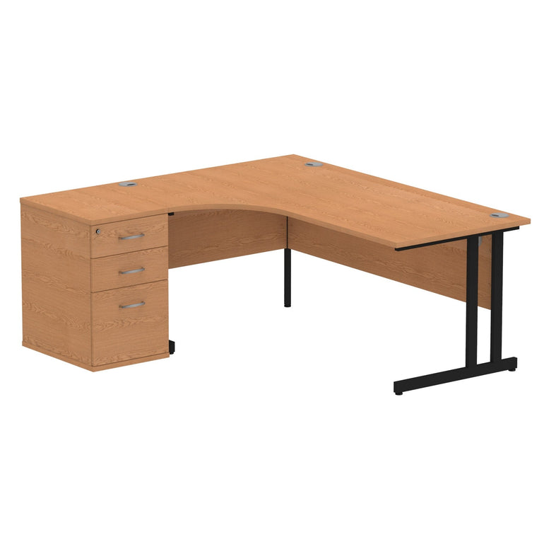 Sturdy & Weather Resistant 1800mm Workstation Desk with Pedestal | Dynasty Freestanding Cantilever Desk