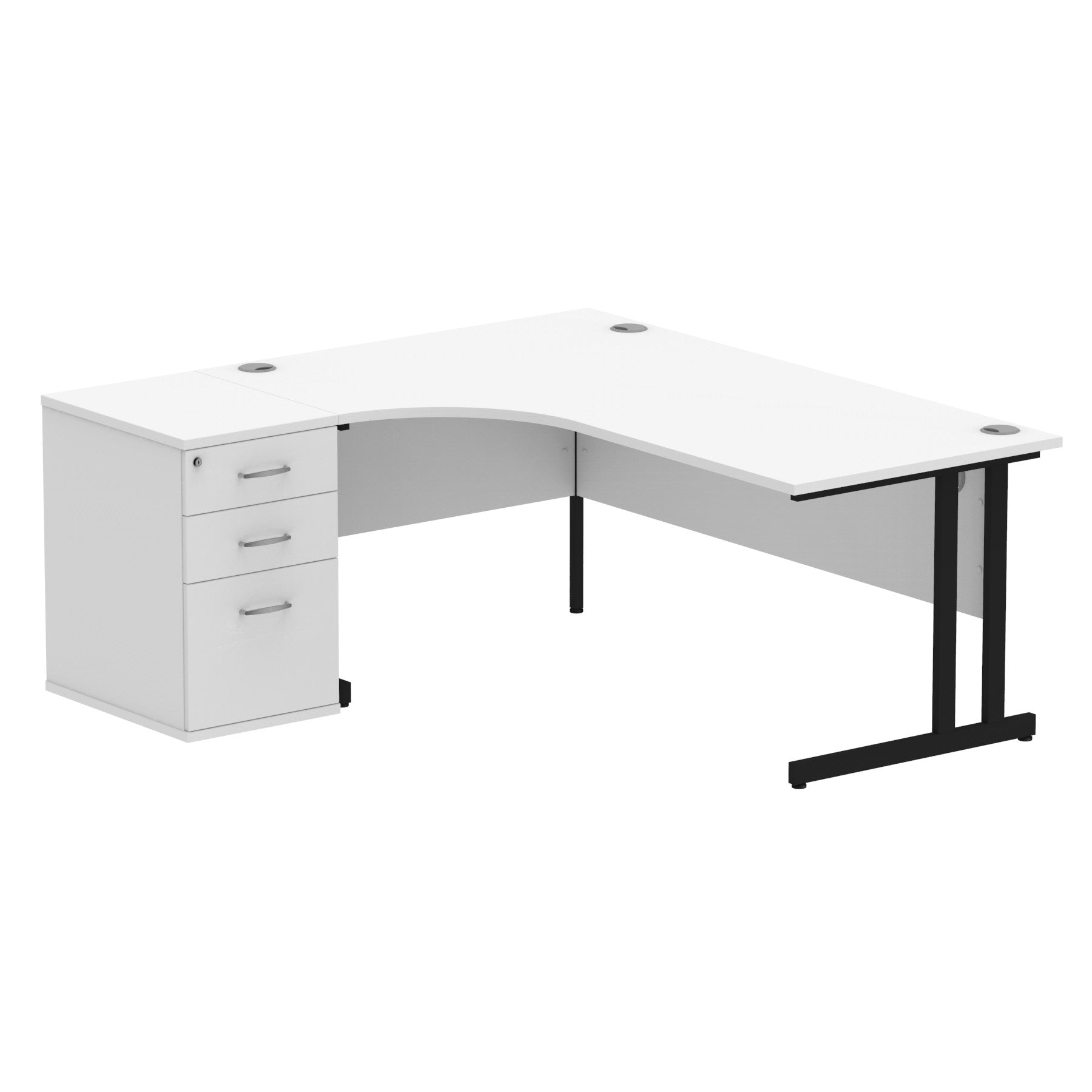 Sturdy & Weather Resistant 1800mm Workstation Desk with Pedestal | Dynasty Freestanding Cantilever Desk