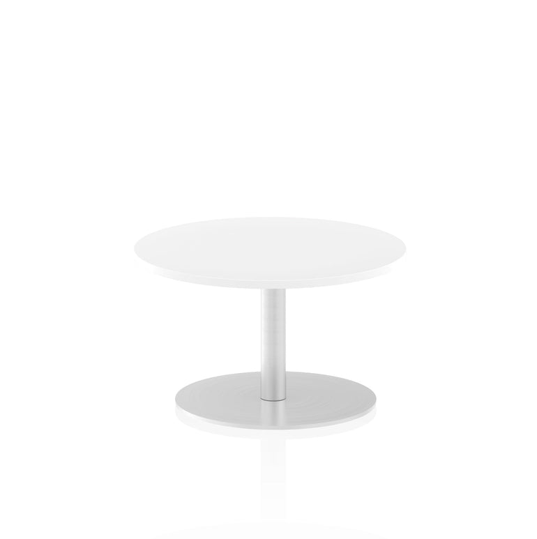 Italia Round Poseur Table - MFC Material, Self-Assembly, Bistro Leg, Silver Frame, 5-Year Guarantee - 600x600, 800x800, 1000x1000, 1200x1200