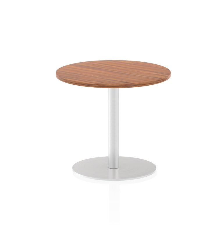 Italia Round Poseur Table - MFC Material, Self-Assembly, Bistro Leg, Silver Frame, 5-Year Guarantee - 600x600, 800x800, 1000x1000, 1200x1200