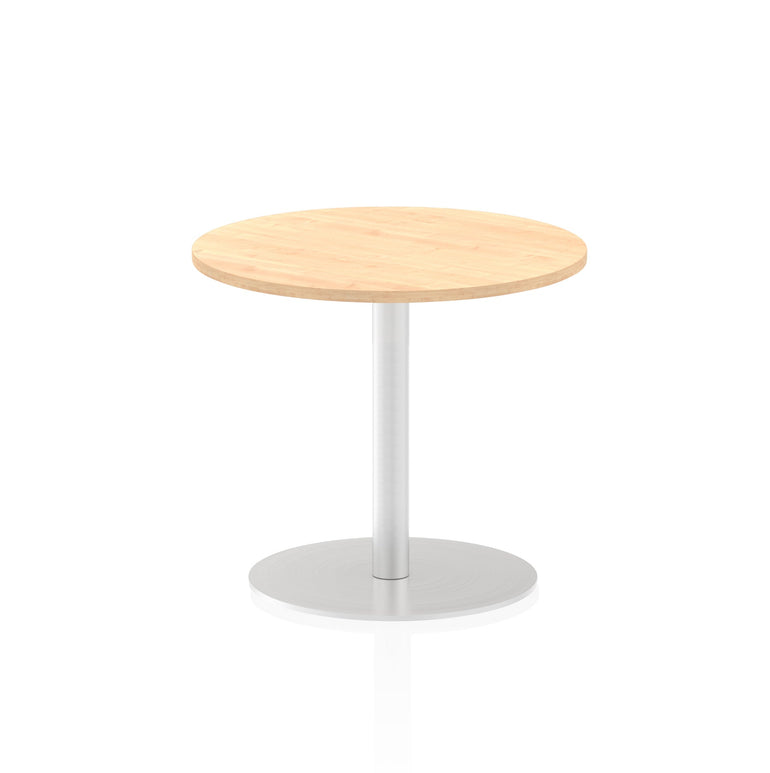 Italia Round Poseur Table - MFC Material, Self-Assembly, Bistro Leg, Silver Frame, 5-Year Guarantee - 600x600, 800x800, 1000x1000, 1200x1200