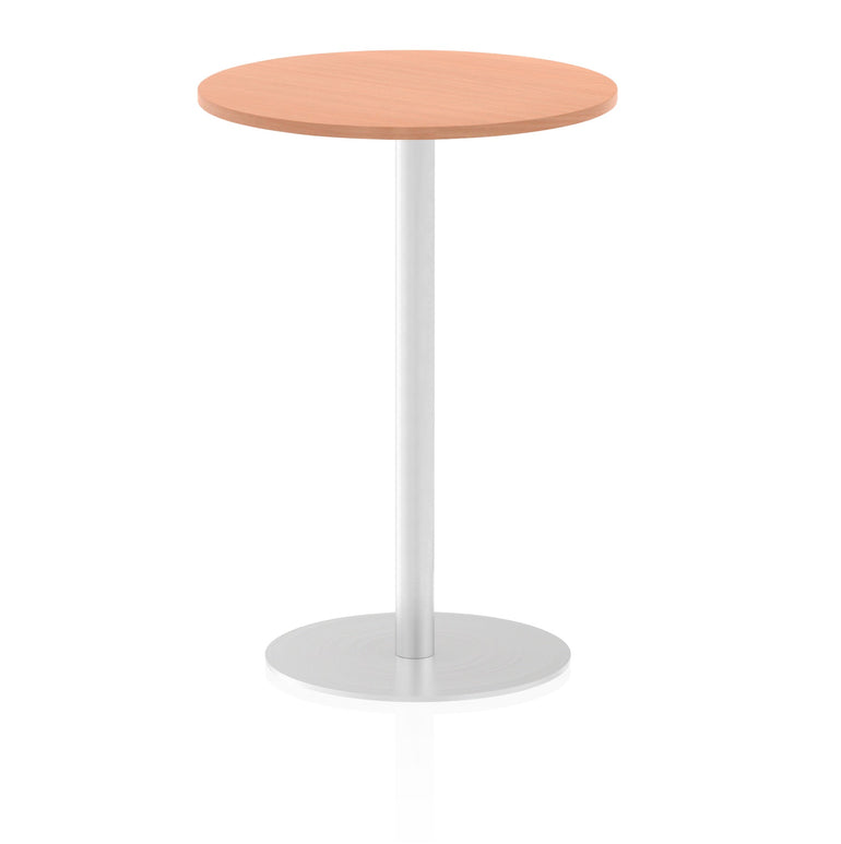 Italia Round Poseur Table - MFC Material, Self-Assembly, Bistro Leg, Silver Frame, 5-Year Guarantee - 600x600, 800x800, 1000x1000, 1200x1200