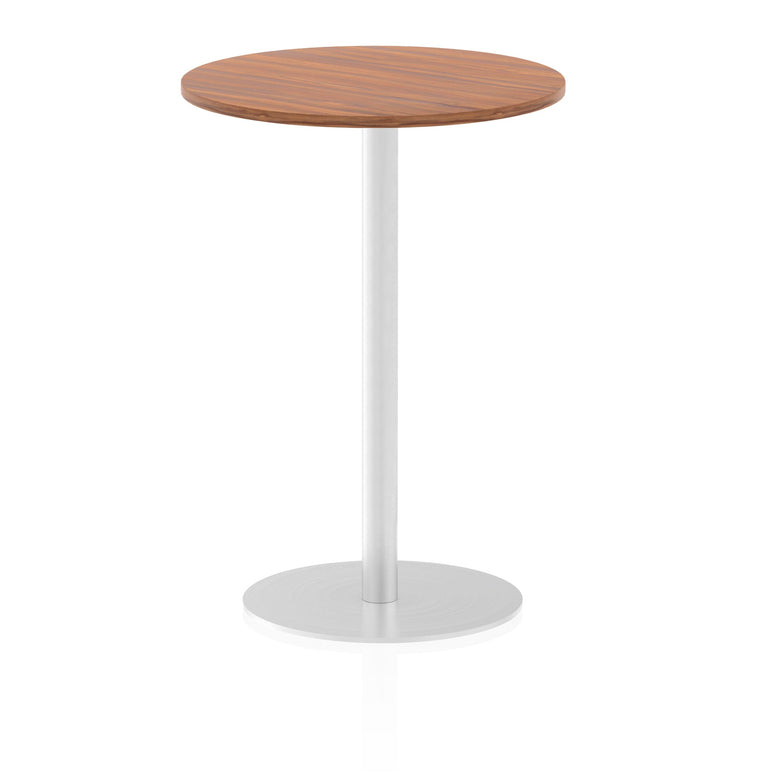 Italia Round Poseur Table - MFC Material, Self-Assembly, Bistro Leg, Silver Frame, 5-Year Guarantee - 600x600, 800x800, 1000x1000, 1200x1200