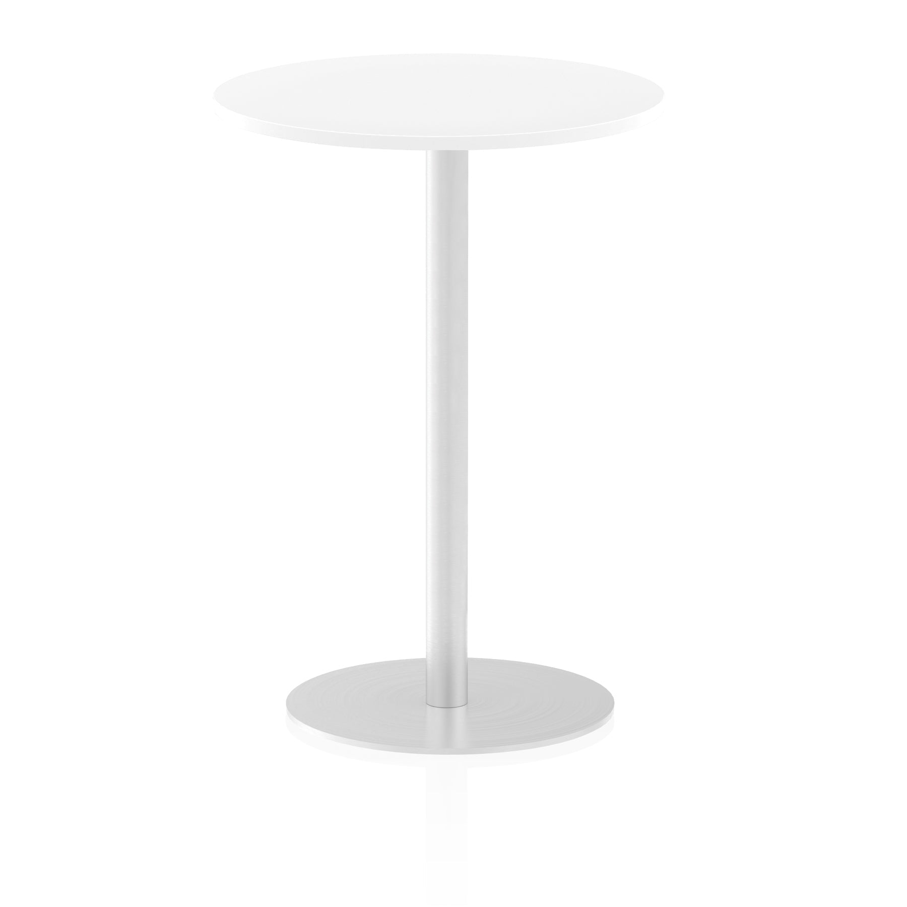 Italia Round Poseur Table - MFC Material, Self-Assembly, Bistro Leg, Silver Frame, 5-Year Guarantee - 600x600, 800x800, 1000x1000, 1200x1200