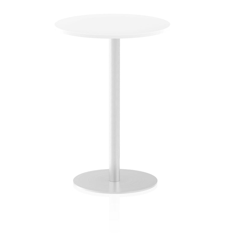 Italia Round Poseur Table - MFC Material, Self-Assembly, Bistro Leg, Silver Frame, 5-Year Guarantee - 600x600, 800x800, 1000x1000, 1200x1200