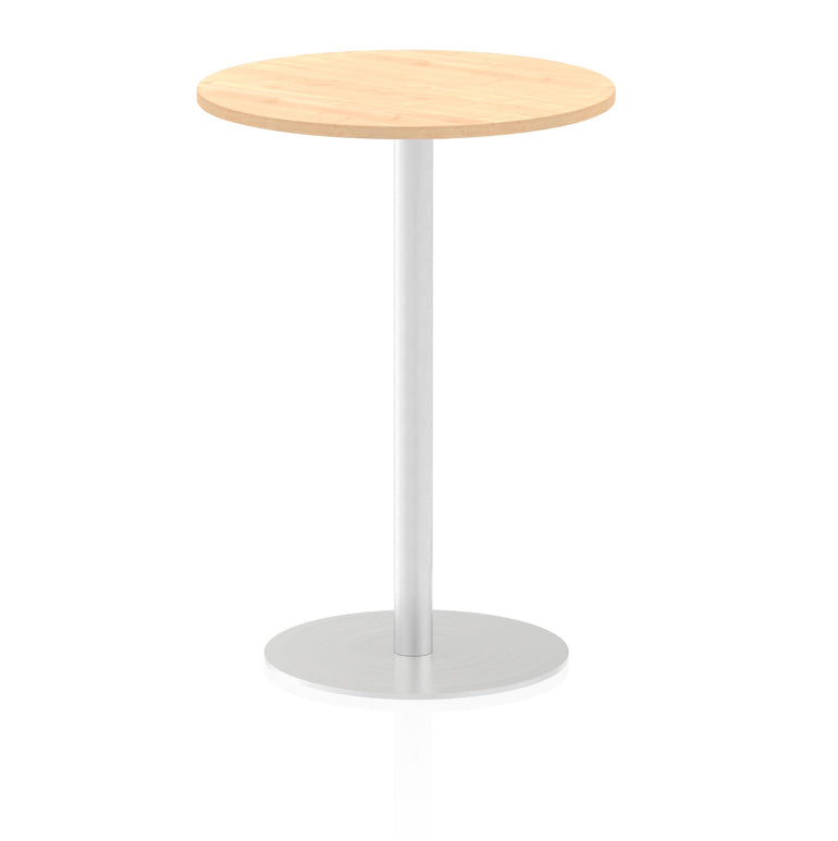 Italia Round Poseur Table - MFC Material, Self-Assembly, Bistro Leg, Silver Frame, 5-Year Guarantee - 600x600, 800x800, 1000x1000, 1200x1200