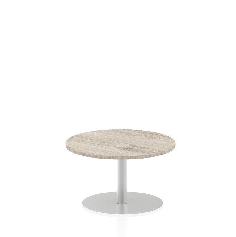 Italia Round Poseur Table - MFC Material, Self-Assembly, Bistro Leg, Silver Frame, 5-Year Guarantee - 600x600, 800x800, 1000x1000, 1200x1200