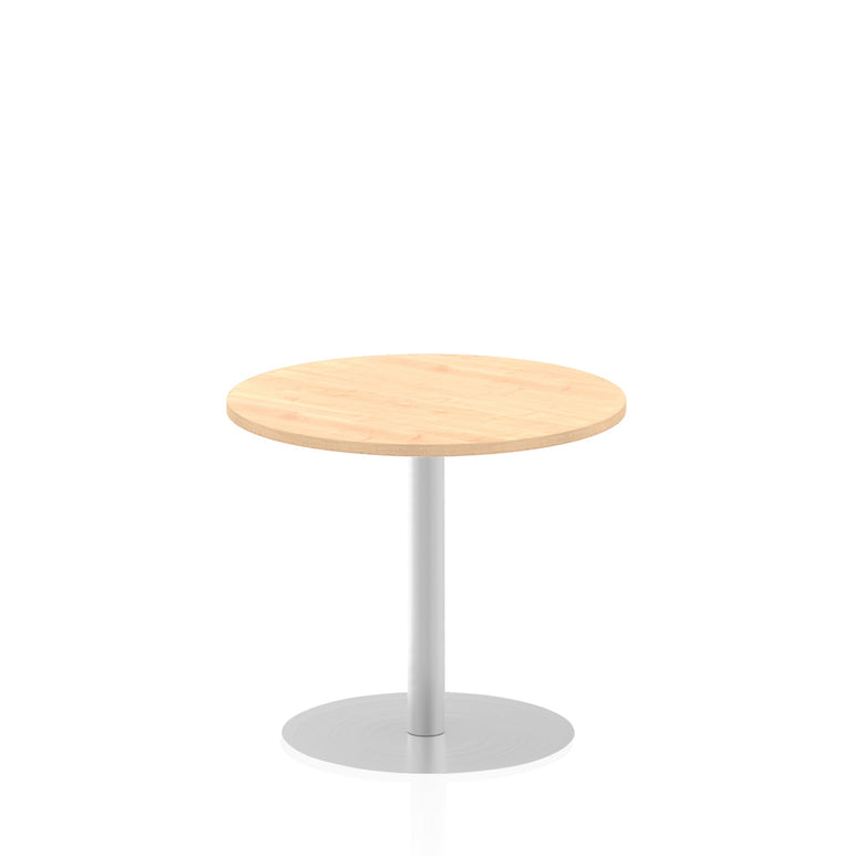 Italia Round Poseur Table - MFC Material, Self-Assembly, Bistro Leg, Silver Frame, 5-Year Guarantee - 600x600, 800x800, 1000x1000, 1200x1200