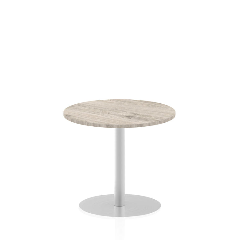 Italia Round Poseur Table - MFC Material, Self-Assembly, Bistro Leg, Silver Frame, 5-Year Guarantee - 600x600, 800x800, 1000x1000, 1200x1200