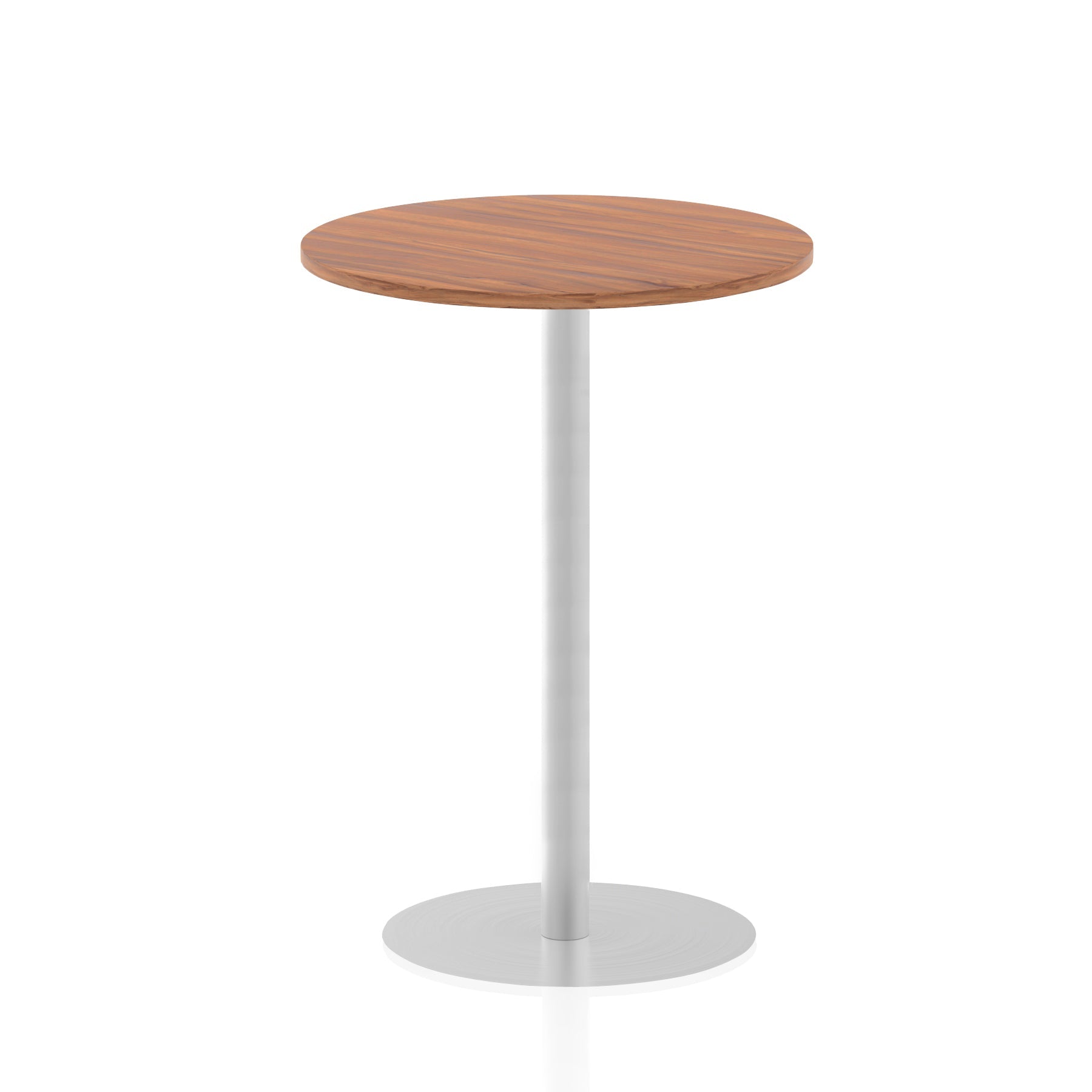 Italia Round Poseur Table - MFC Material, Self-Assembly, Bistro Leg, Silver Frame, 5-Year Guarantee - 600x600, 800x800, 1000x1000, 1200x1200