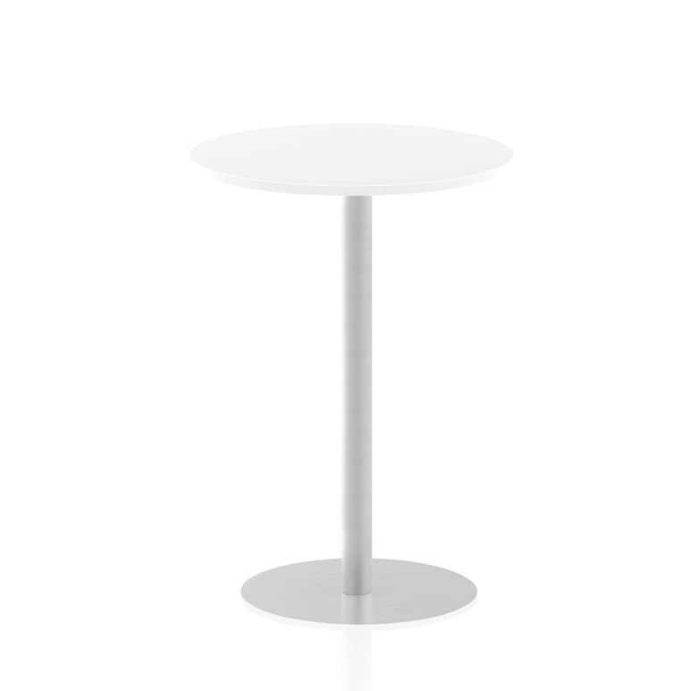 Italia Round Poseur Table - MFC Material, Self-Assembly, Bistro Leg, Silver Frame, 5-Year Guarantee - 600x600, 800x800, 1000x1000, 1200x1200