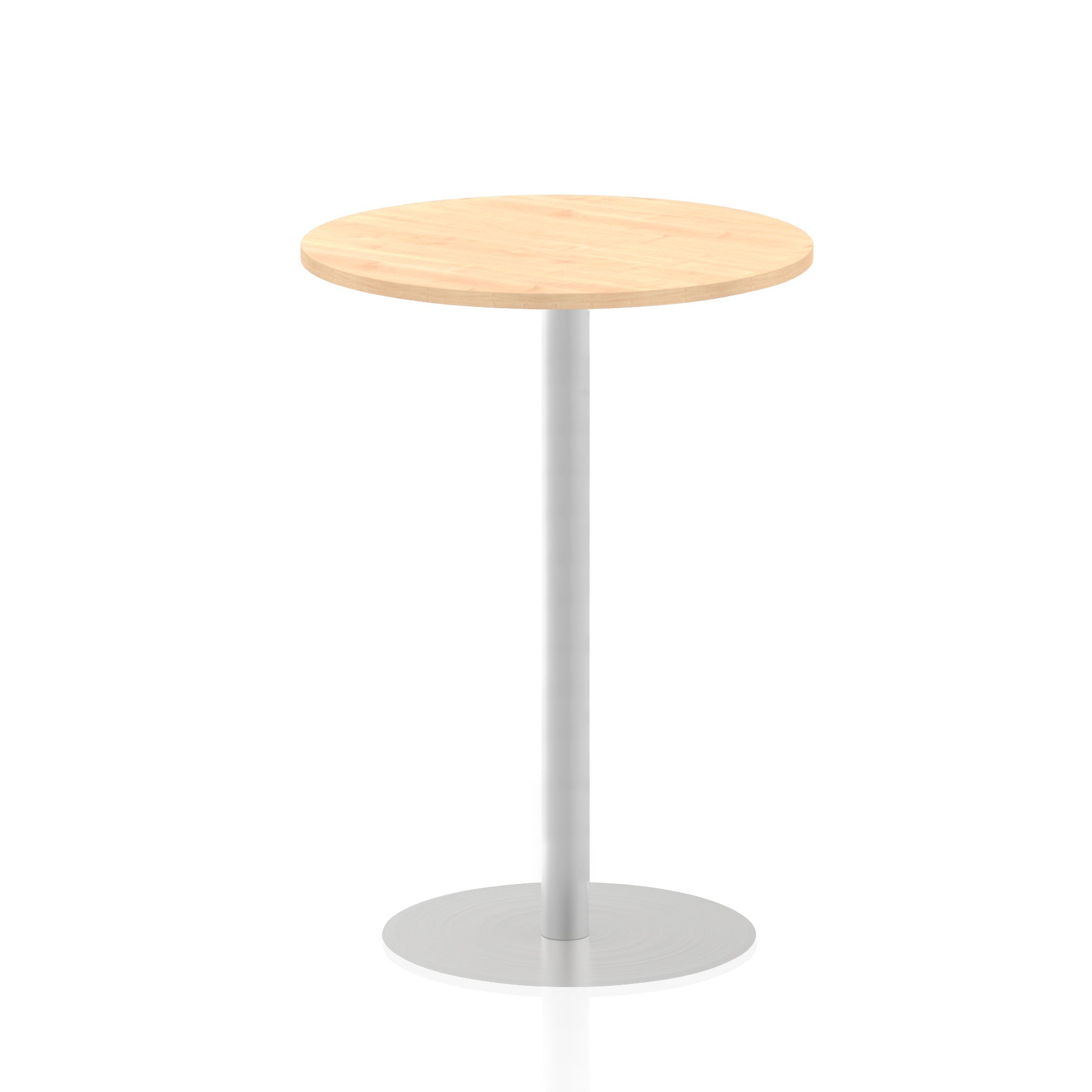 Italia Round Poseur Table - MFC Material, Self-Assembly, Bistro Leg, Silver Frame, 5-Year Guarantee - 600x600, 800x800, 1000x1000, 1200x1200