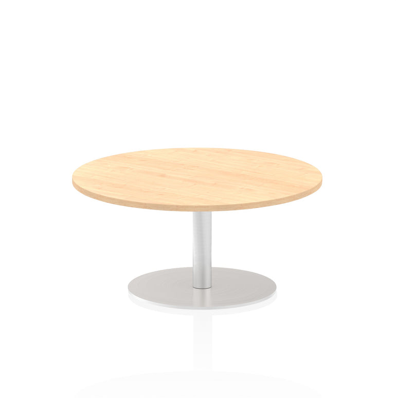 Italia Round Poseur Table - MFC Material, Self-Assembly, Bistro Leg, Silver Frame, 5-Year Guarantee - 600x600, 800x800, 1000x1000, 1200x1200